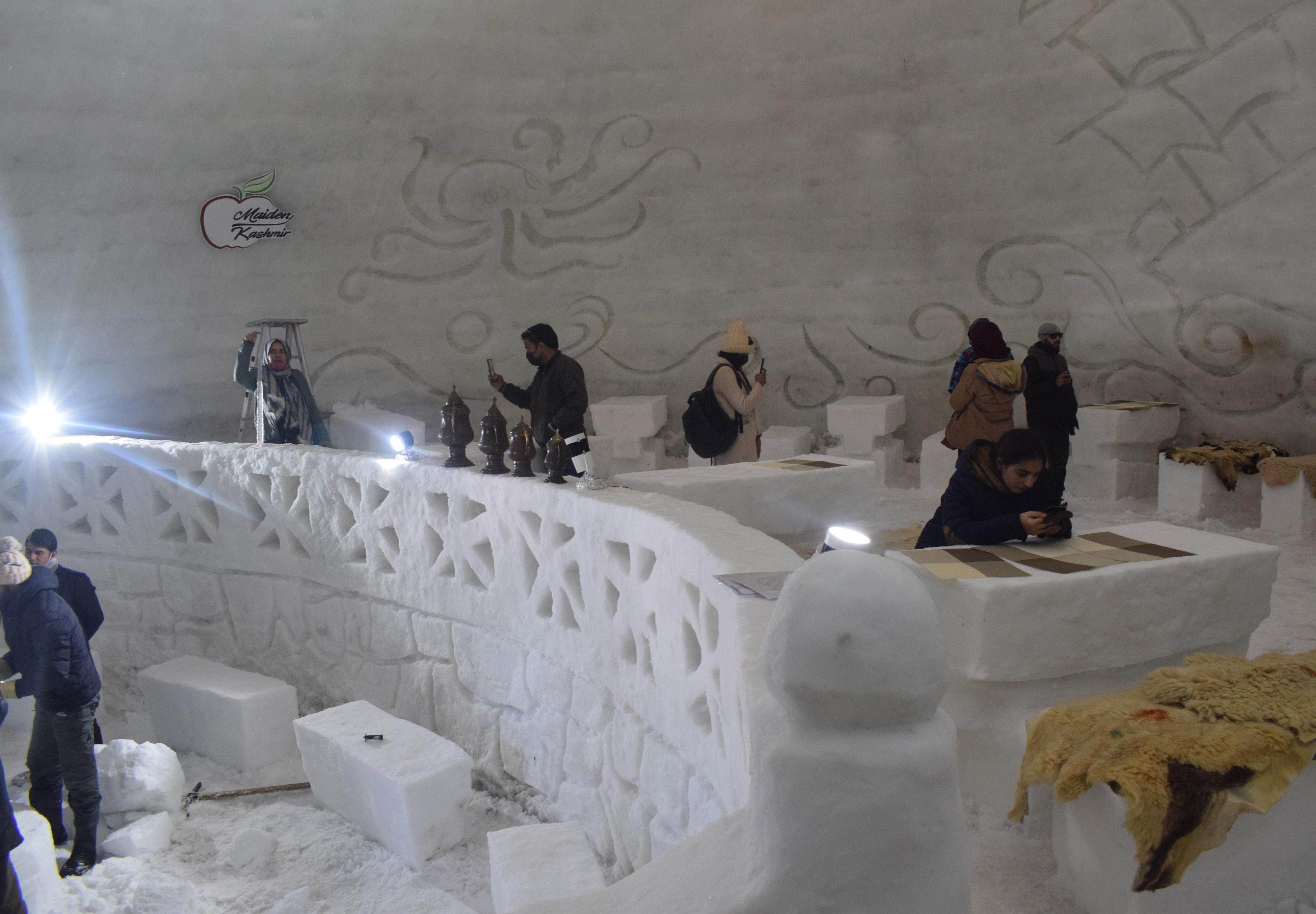Hotelier Syed Waseem Shah says that it took 64 days to set up the igloo